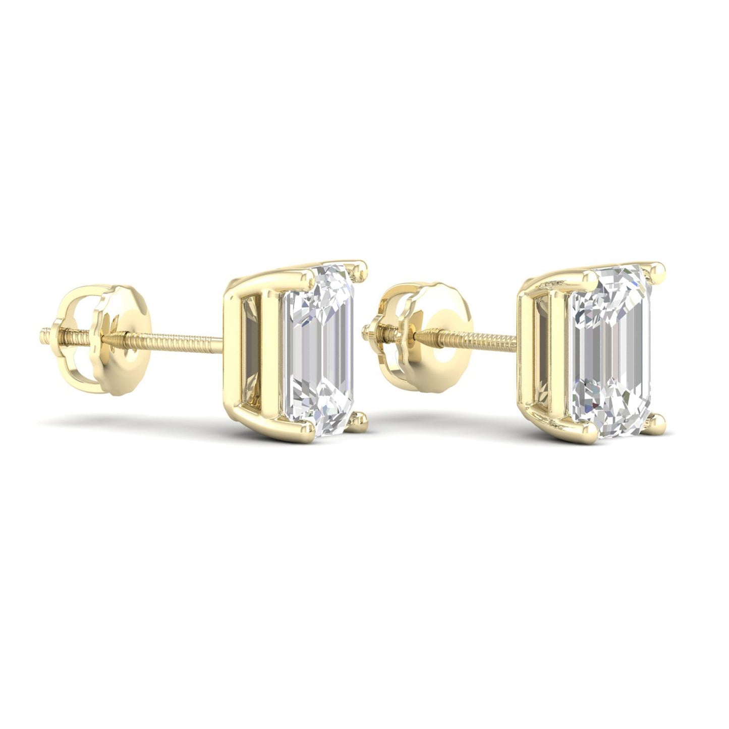 10 CTW Lab Grown Diamond Classic Emerald Stud Earring