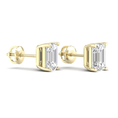 10 CTW Lab Grown Diamond Classic Emerald Stud Earring