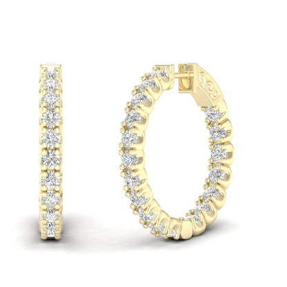 4 CTW Lab Grown Diamond Classic Small Hoop Earring