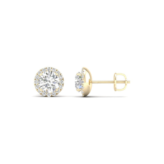 1 CTW Lab Grown Diamond Round Halo Stud Earring