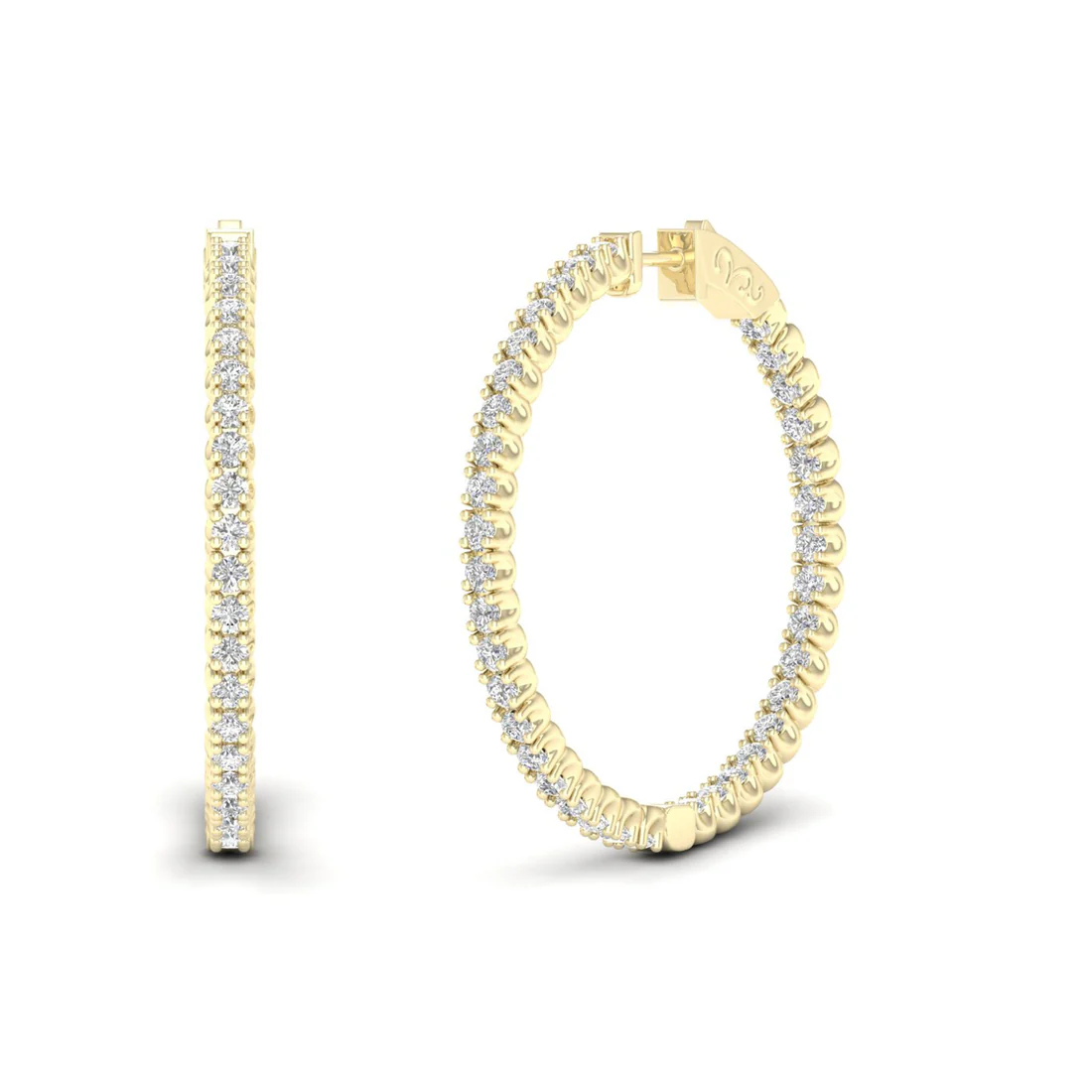 3.10 CTW Lab Grown Diamond Big Hoop Earring