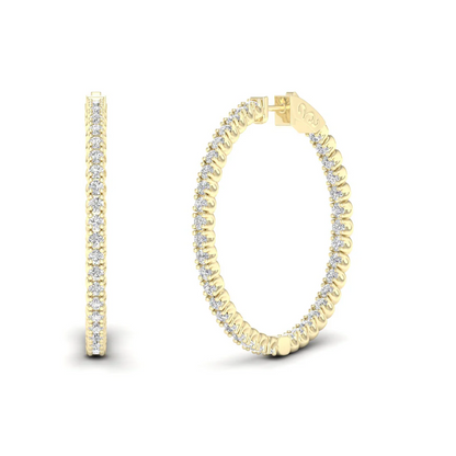 3.10 CTW Lab Grown Diamond Big Hoop Earring