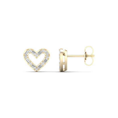 0.25 CTW Lab Grown Diamond Golden Heart Earring