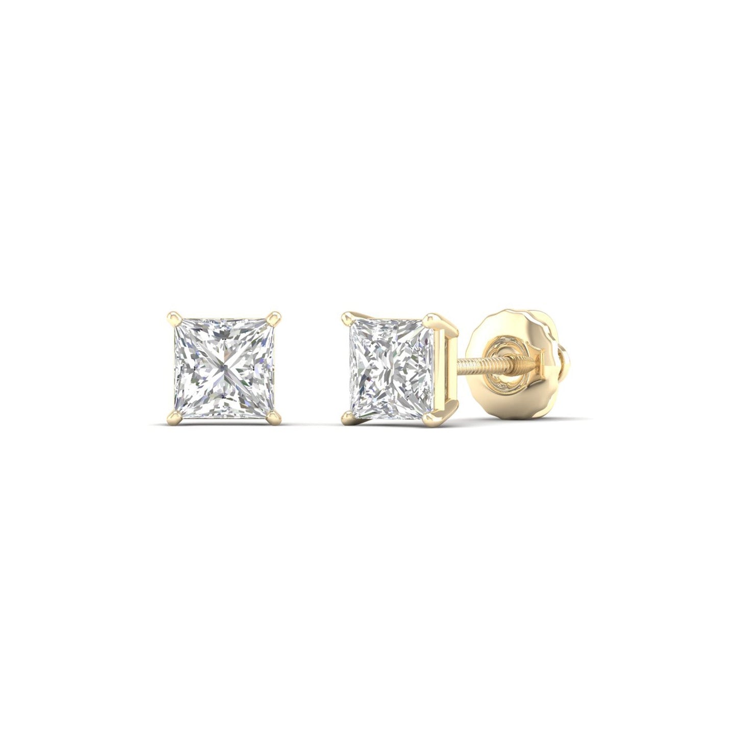 0.50 CTW Lab Grown Diamond Princess Shape Stud Earring