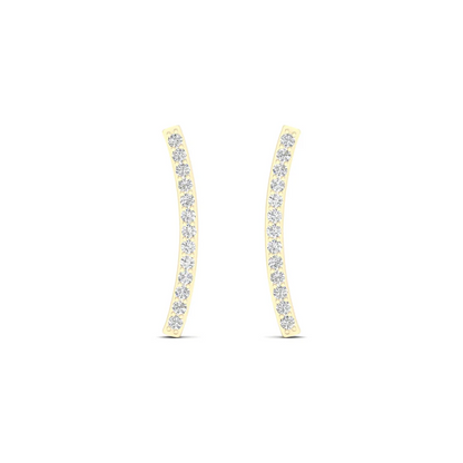 0.20 CTW Lab Grown Diamond Curve Bar Fashion Stud Earring