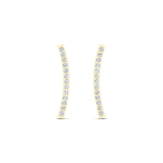 0.20 CTW Lab Grown Diamond Curve Bar Fashion Stud Earring