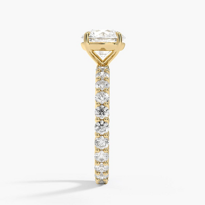 2 CT Round Cut Lab Grown Diamond 18k Solid Gold Ring