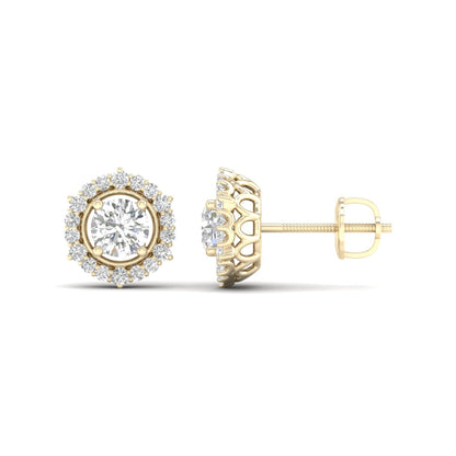 1 CTW Lab Grown Diamond Halo Round Stud Earring