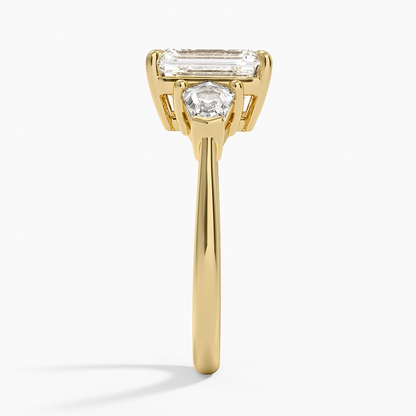 2 CT Emerald Cut Lab Grown Diamond Cluster Enagagement Ring