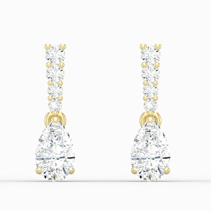2 CTW Lab Grown Diamond Pear Drop Earring