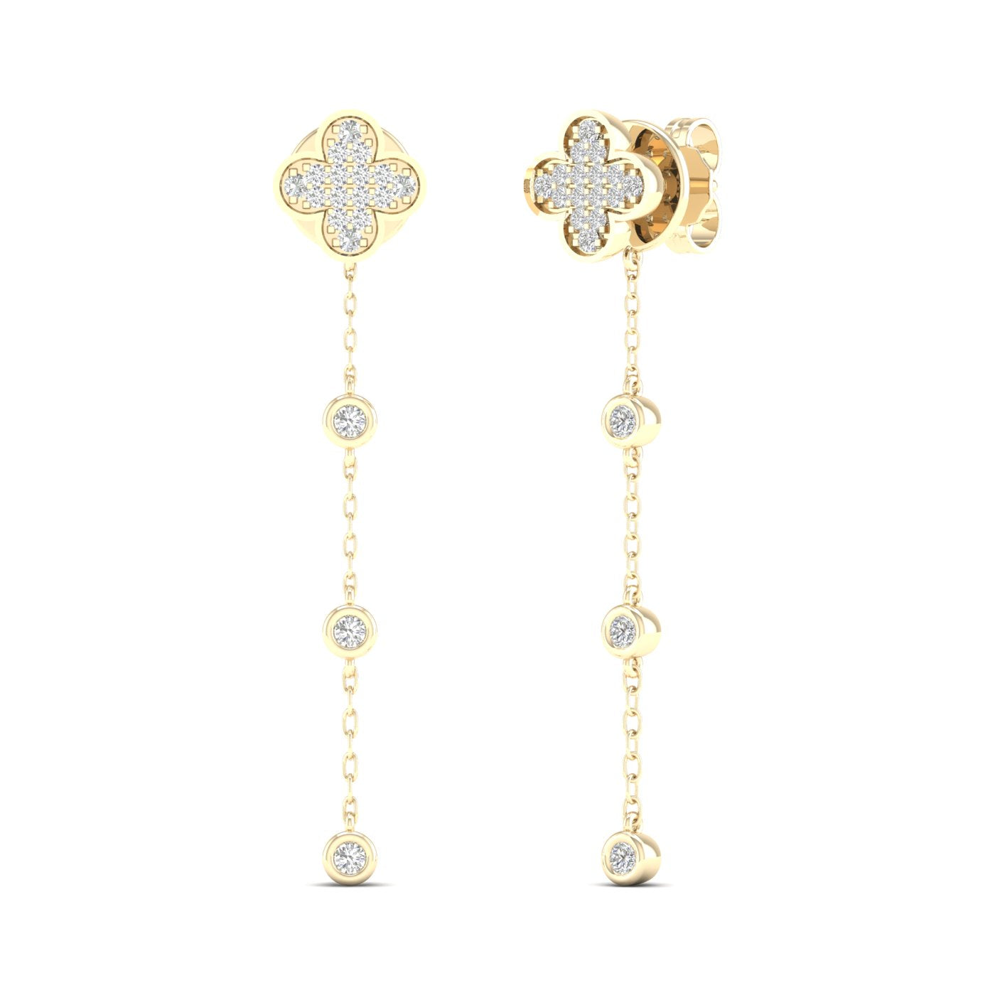 0.30 CTW Lab Grown Diamond Clover Stud Earring