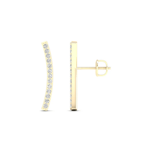 0.20 CTW Lab Grown Diamond Curve Bar Fashion Stud Earring