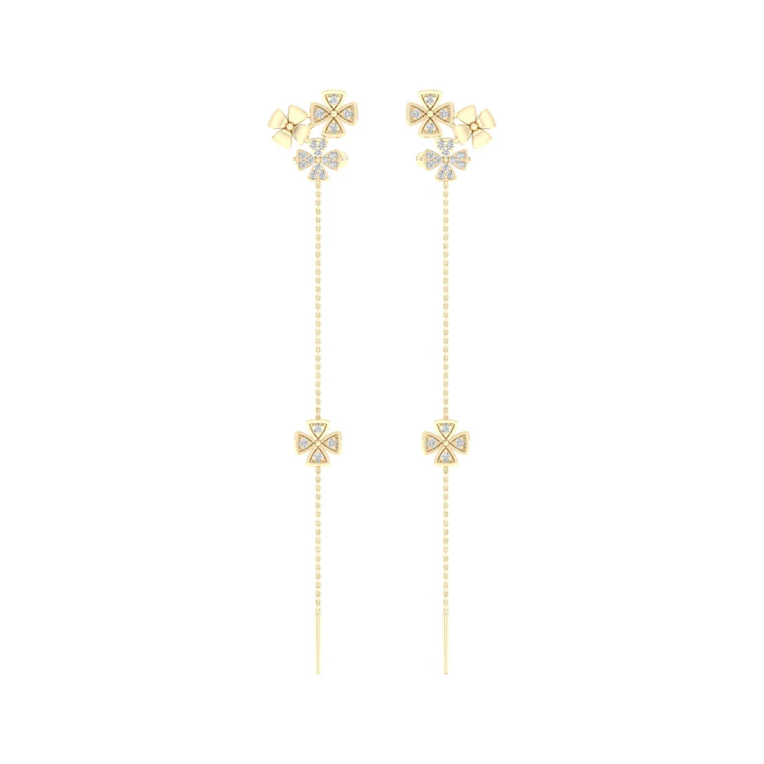 0.30 CTW Lab Grown Diamond Floral Spark Drop Earring