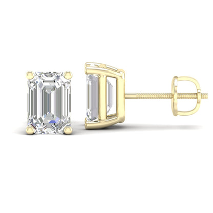 10 CTW Lab Grown Diamond Classic Emerald Stud Earring