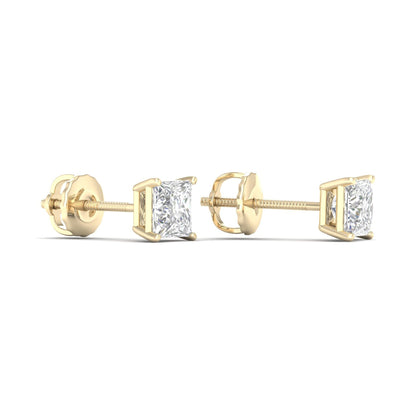 0.50 CTW Lab Grown Diamond Princess Shape Stud Earring