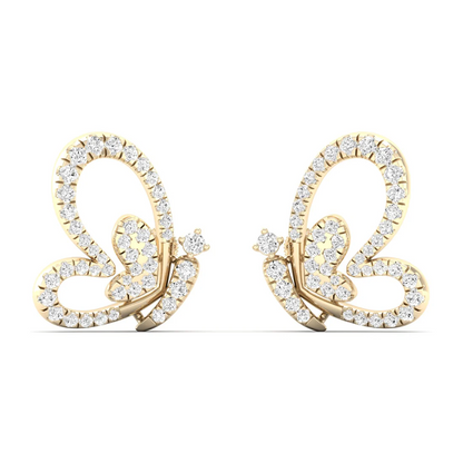 0.46 CTW Lab Grown Diamond Big Heart Butterfly Stud Earring