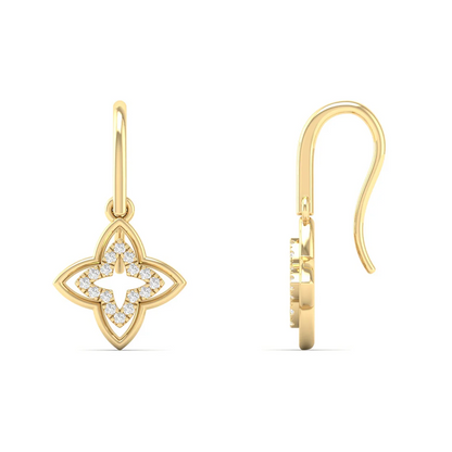0.14 CTW Lab Grown Diamond Clover Drop Earring