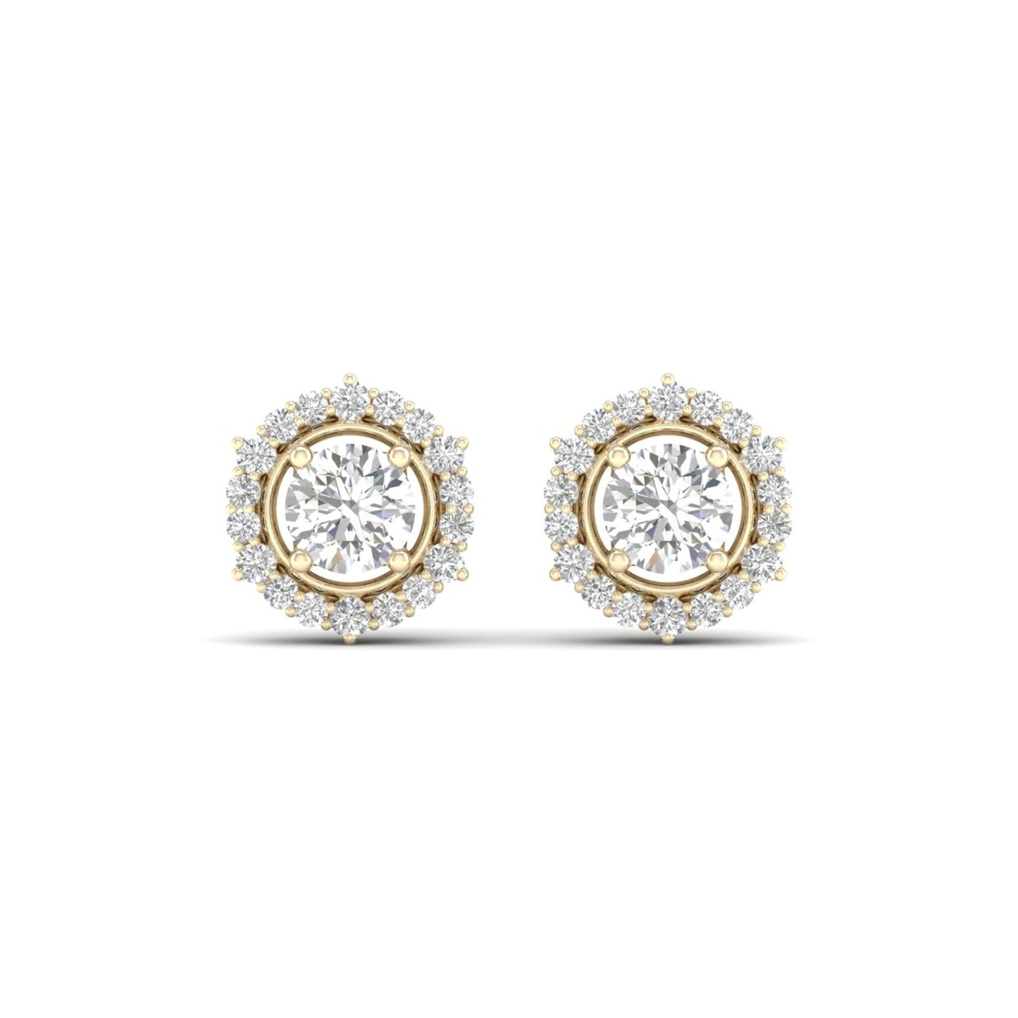 1 CTW Lab Grown Diamond Halo Round Stud Earring