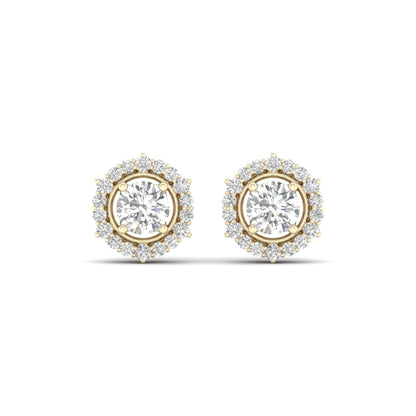 1 CTW Lab Grown Diamond Halo Round Stud Earring