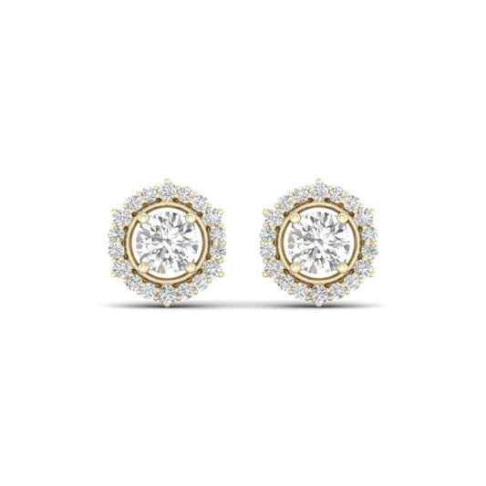 1 CTW Lab Grown Diamond Halo Round Stud Earring