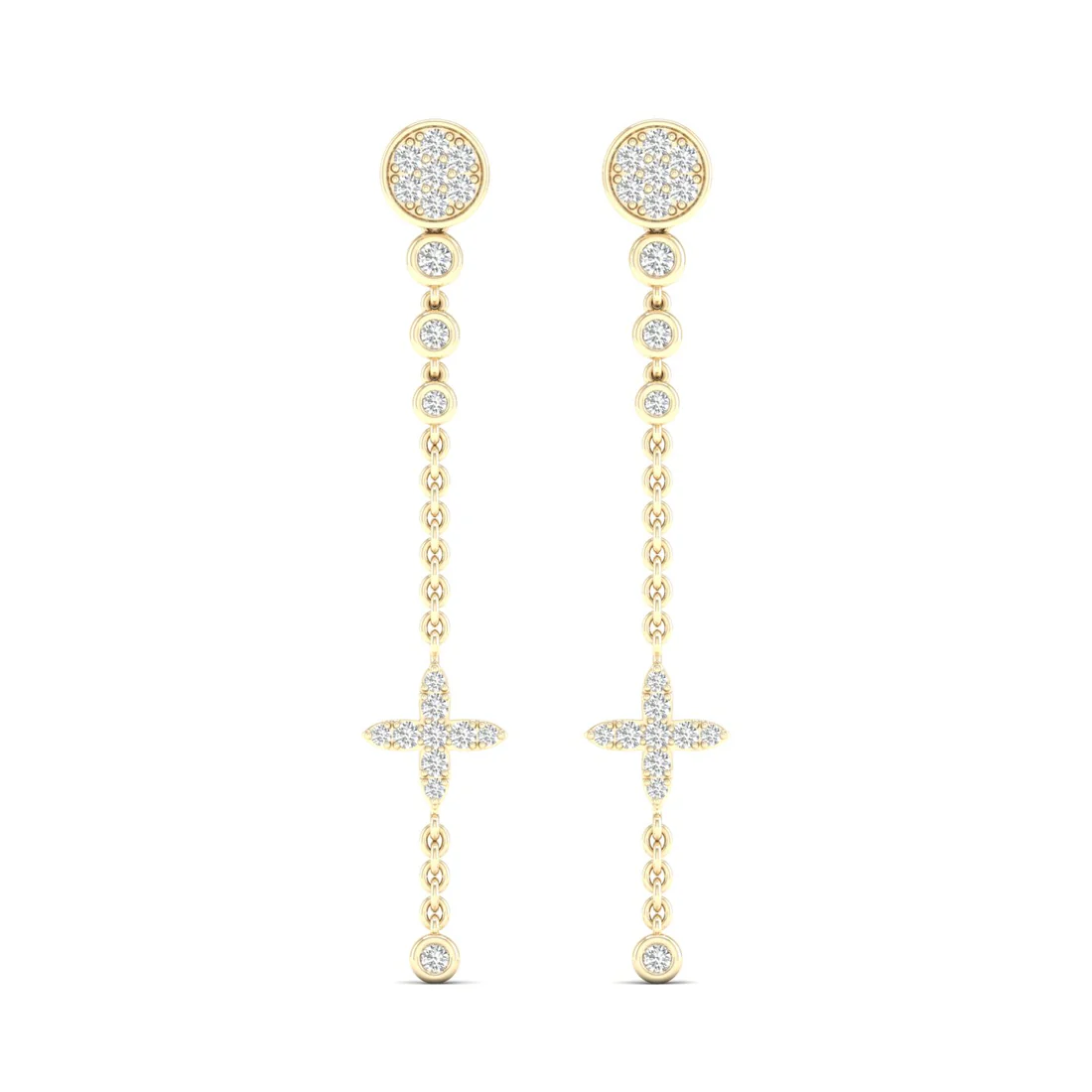 0.48 CTW Lab Grown Diamond Modern Pavé Cross Drop Earrings