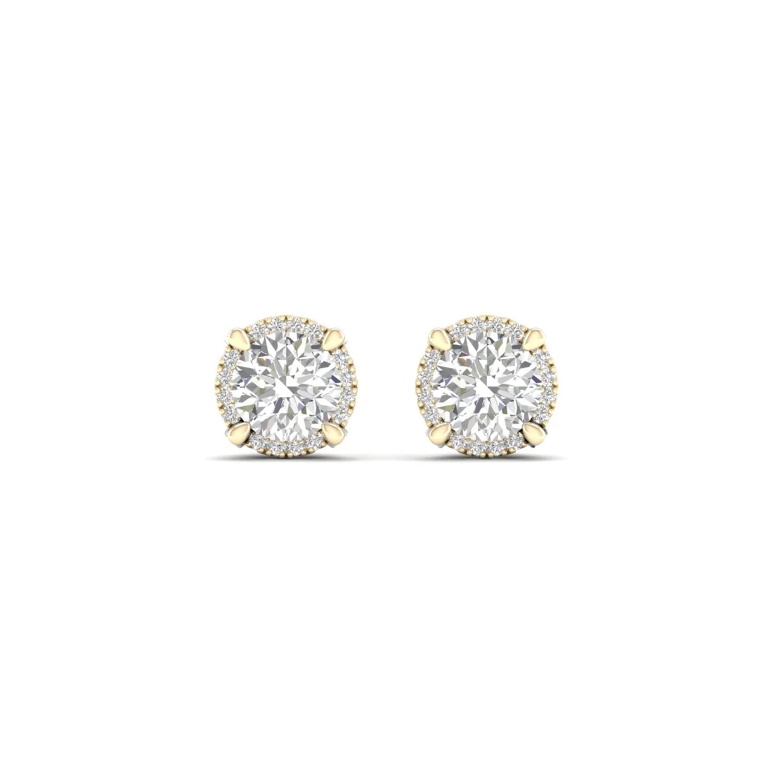 2 CTW Lab Grown Diamond Halo Design Stud Earring