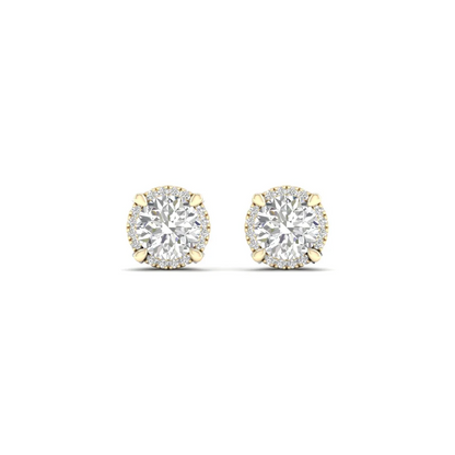 2 CTW Lab Grown Diamond Halo Design Stud Earring