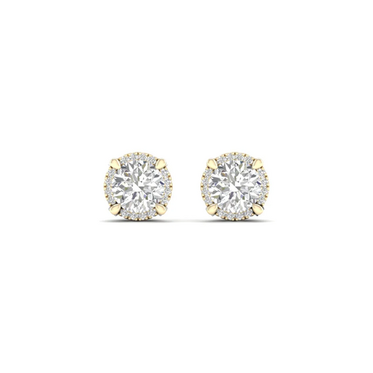 2 CTW Lab Grown Diamond Halo Design Stud Earring