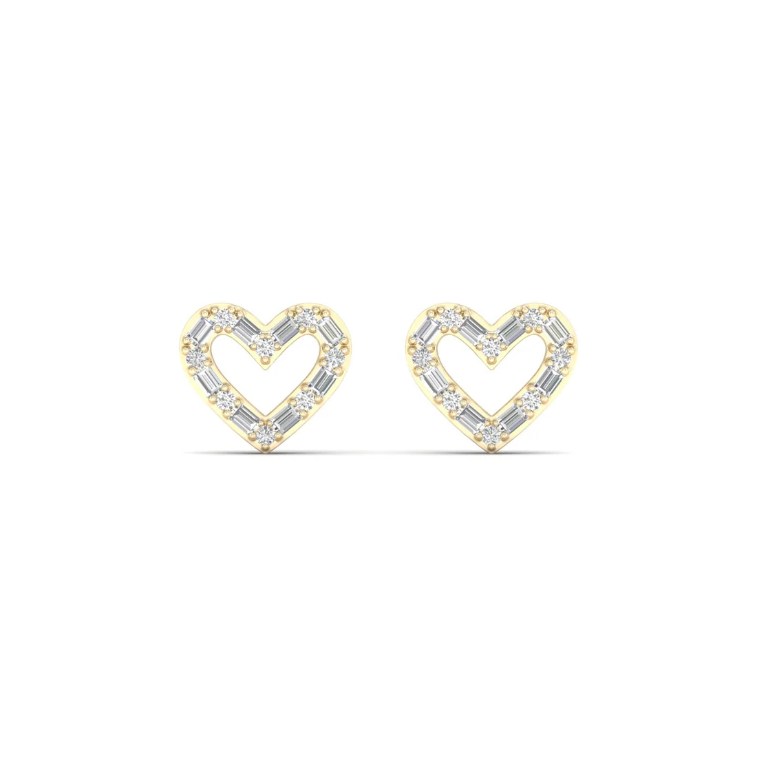 0.25 CTW Lab Grown Diamond Golden Heart Earring
