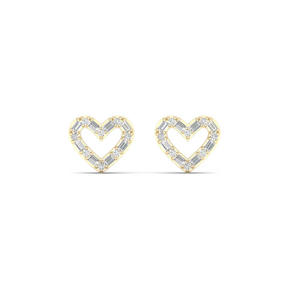 0.25 CTW Lab Grown Diamond Golden Heart Earring