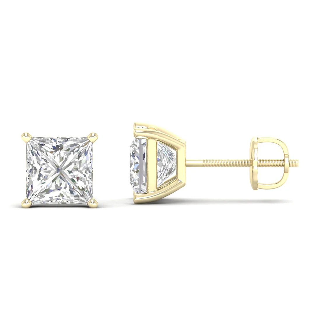 10 CTW Lab Grown Diamond Classic Princess Stud Earring