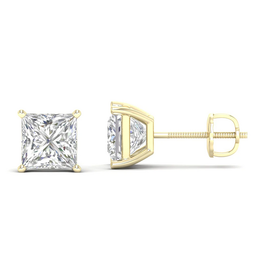 10 CTW Lab Grown Diamond Classic Princess Stud Earring