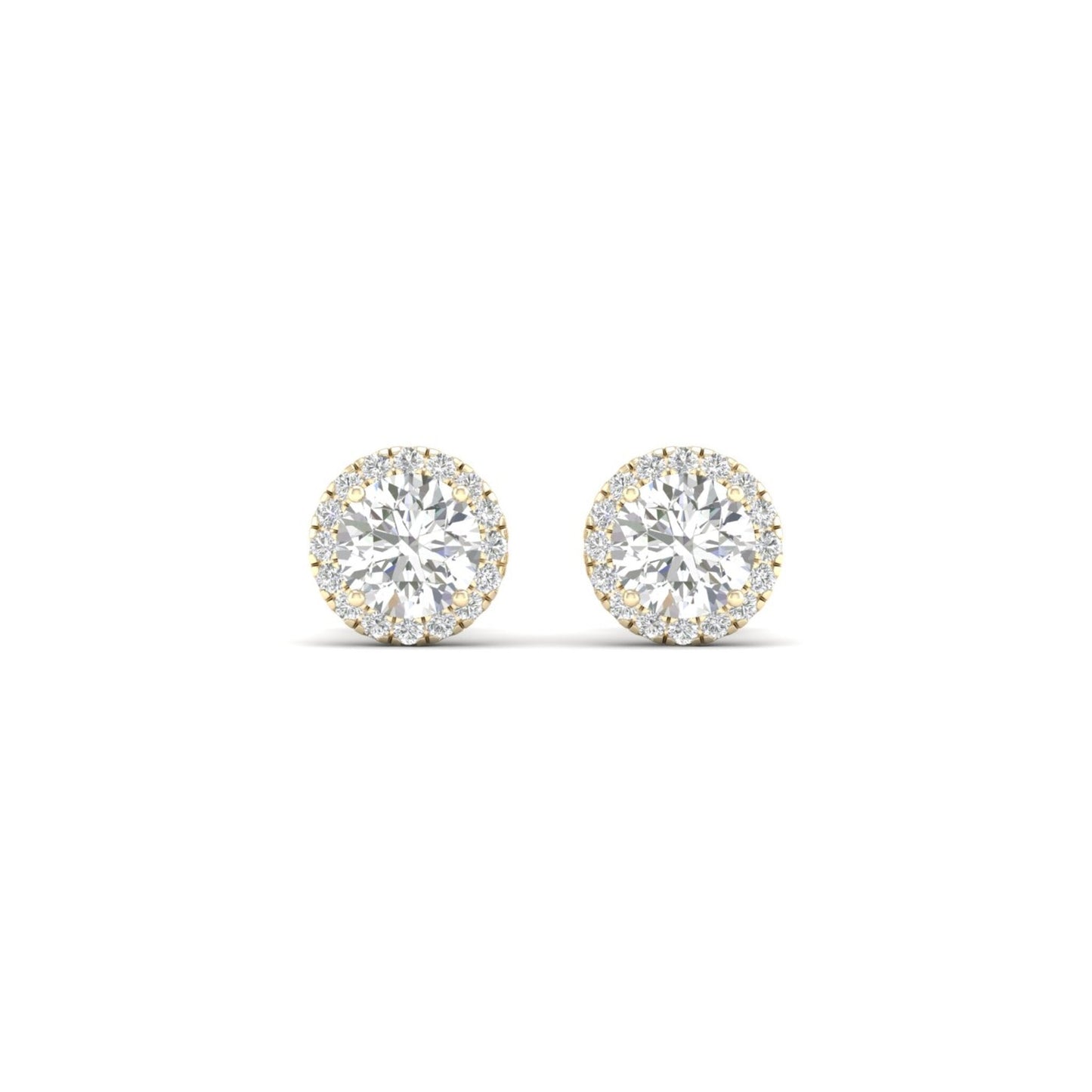 1 CTW Lab Grown Diamond Round Halo Stud Earring