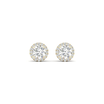 1 CTW Lab Grown Diamond Round Halo Stud Earring