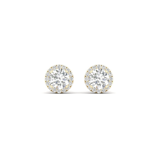 1 CTW Lab Grown Diamond Round Halo Stud Earring