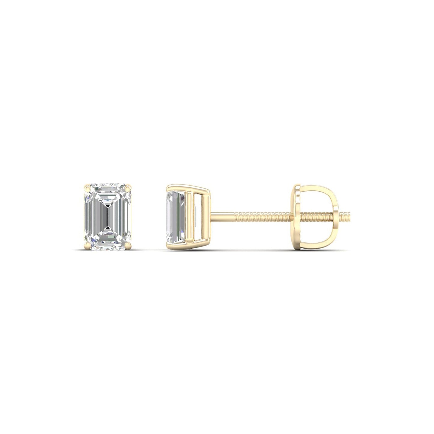 0.50 CTW Lab Grown Diamond Emerald Shape Stud Earring
