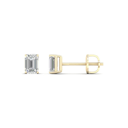 0.50 CTW Lab Grown Diamond Emerald Shape Stud Earring