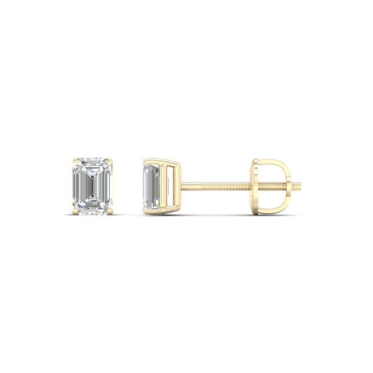 0.50 CTW Lab Grown Diamond Emerald Shape Stud Earring