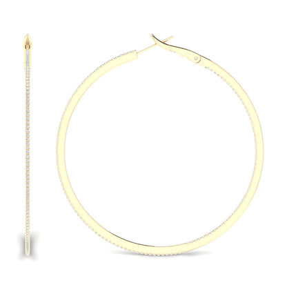 0.98 CTW Lab Grown Diamond Long Hoop Earring