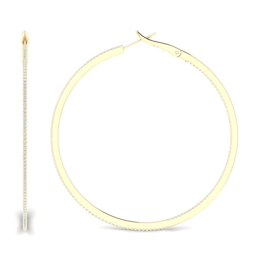 0.98 CTW Lab Grown Diamond Long Hoop Earring