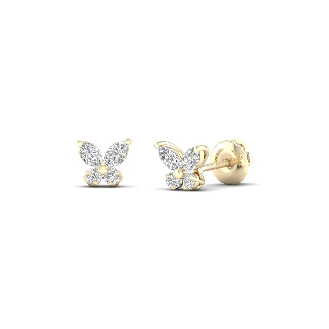1.12 CTW Lab Grown Diamond Simple Butterfly Stud Earring