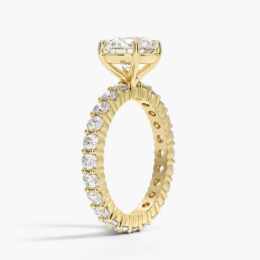 2 CT Round Cut Lab Grown Diamond 18k Solid Gold Ring