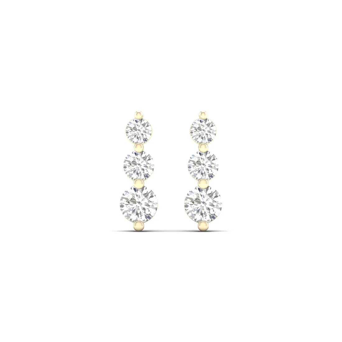 1 CTW Lab Grown Diamond Vertical Drop Earrings in 14KT Gold