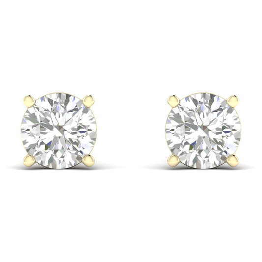 10 CTW Lab Grown Diamond Solitaire Round Stud Earring