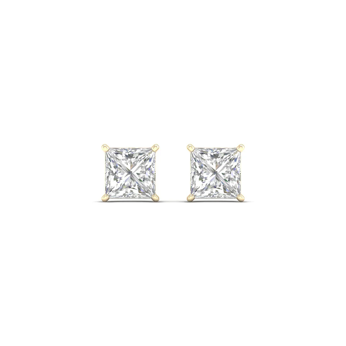 1.50 CTW Lab Grown Diamond Princess Solitaire Stud Earring