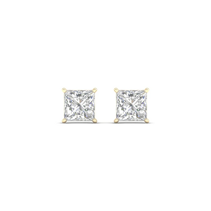 1.50 CTW Lab Grown Diamond Princess Solitaire Stud Earring