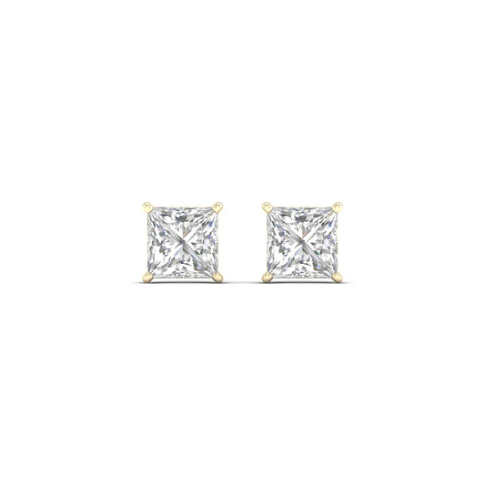 1.50 CTW Lab Grown Diamond Princess Solitaire Stud Earring