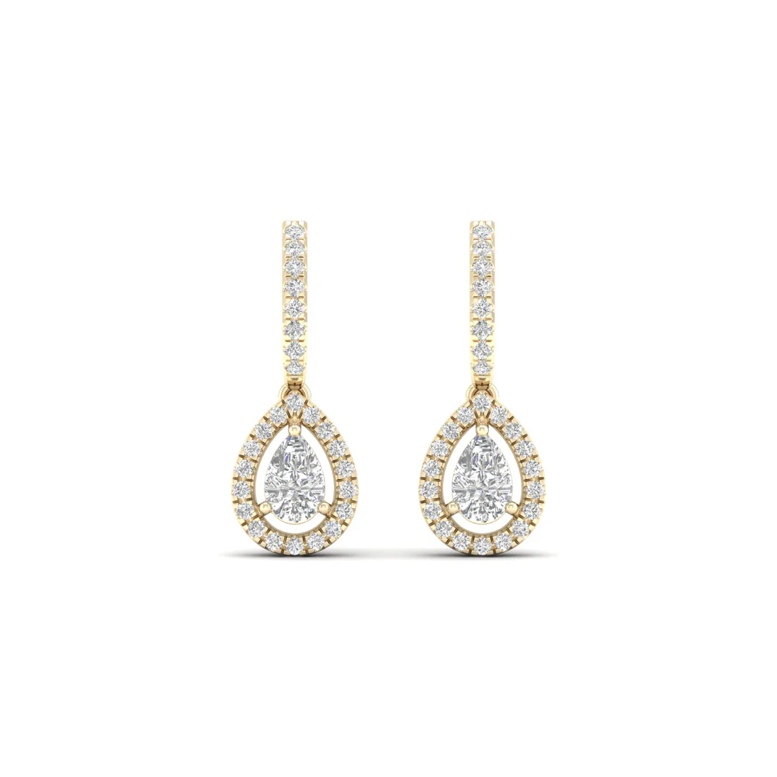 0.66 CTW Lab Grown Diamond Pear Halo Drop Earring