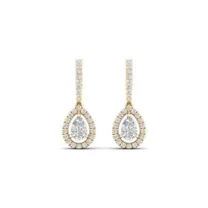0.66 CTW Lab Grown Diamond Pear Halo Drop Earring