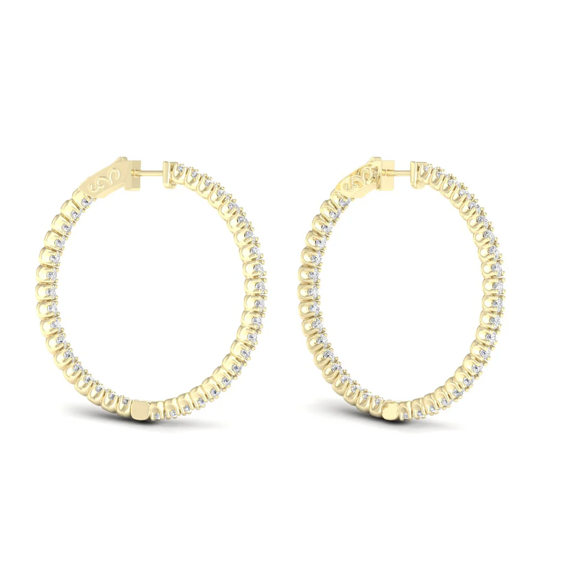 3.10 CTW Lab Grown Diamond Big Hoop Earring